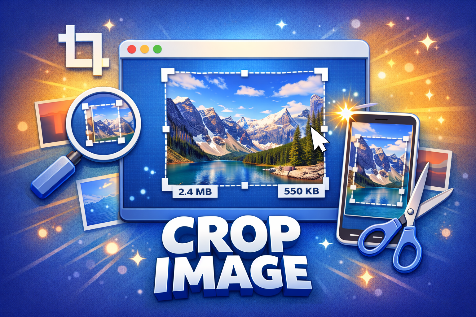 Online image cropper with aspect ratio control