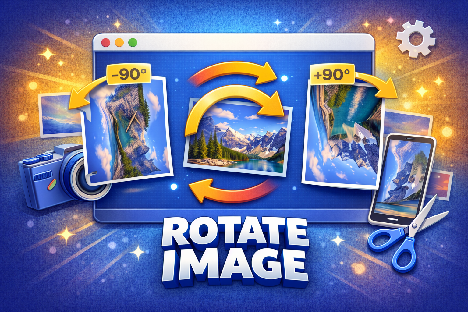 Rotate image online - 90, 180, 270 degrees